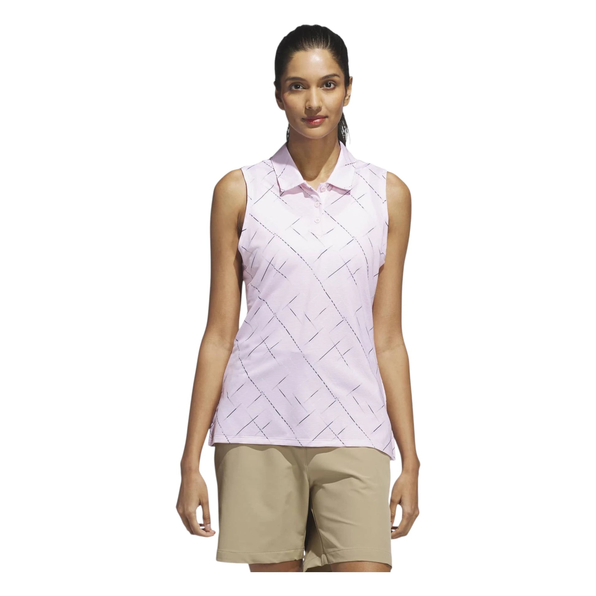 adidas Ladies Ultimate365 Printed Sleeveless Golf Polo Shirt JM1979