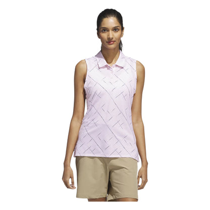 adidas Ladies Ultimate365 Printed Sleeveless Golf Polo Shirt JM1979