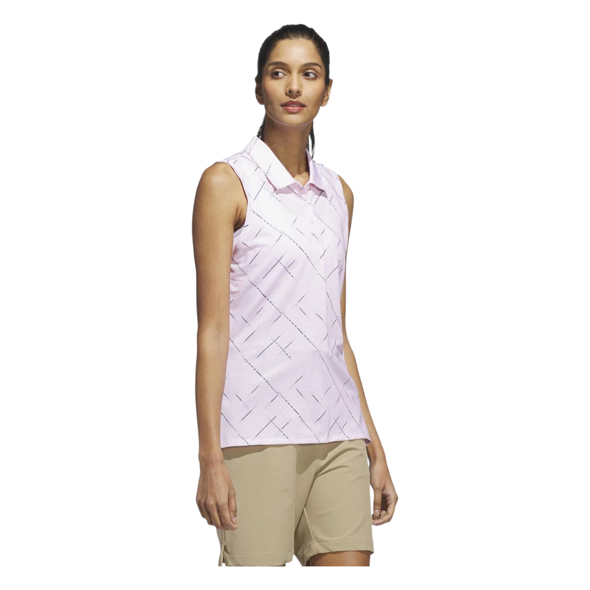 adidas Ladies Ultimate365 Printed Sleeveless Golf Polo Shirt JM1979