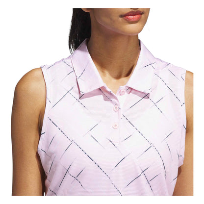 adidas Ladies Ultimate365 Printed Sleeveless Golf Polo Shirt JM1979