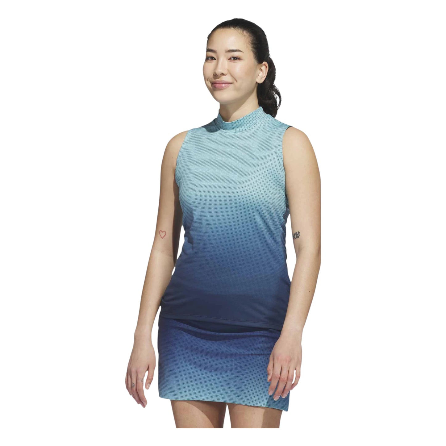 adidas Ladies Ultimate365 Gradient Sleeveless Mock Golf Top JN8386