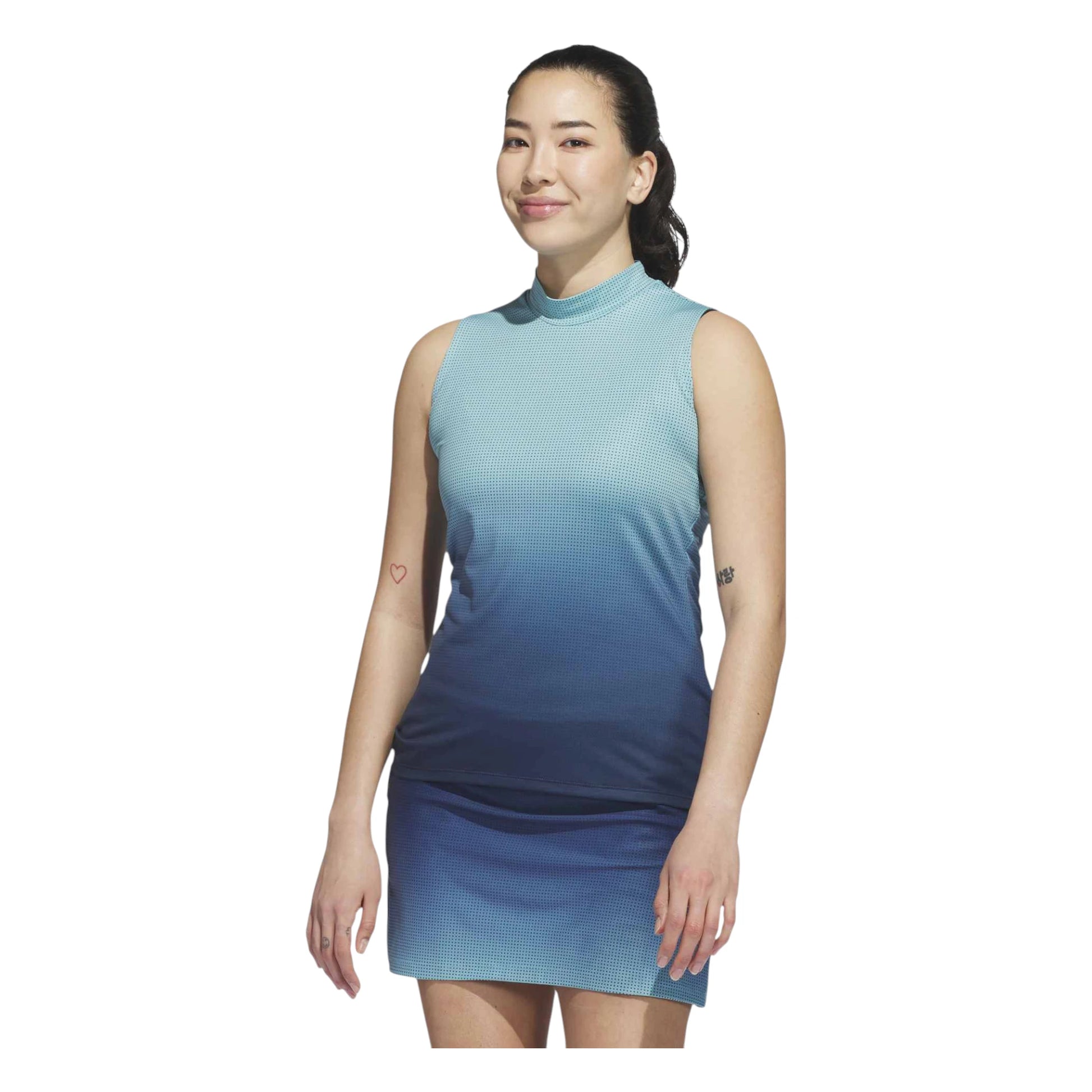 adidas Ladies Ultimate365 Gradient Sleeveless Mock Golf Top JN8386