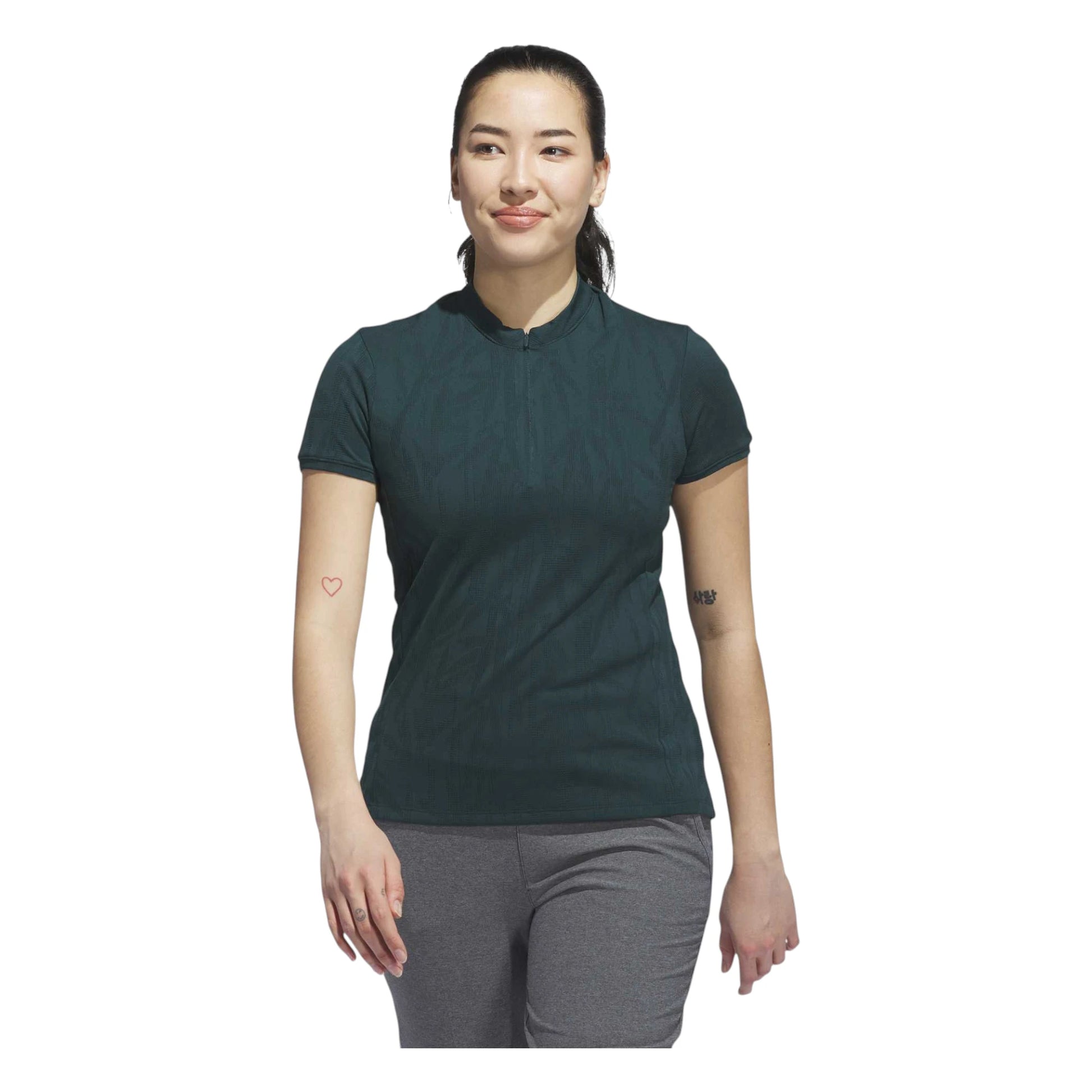 adidas Ladies Go-To Jacquard Short Sleeve Golf Polo Shirt JN8415