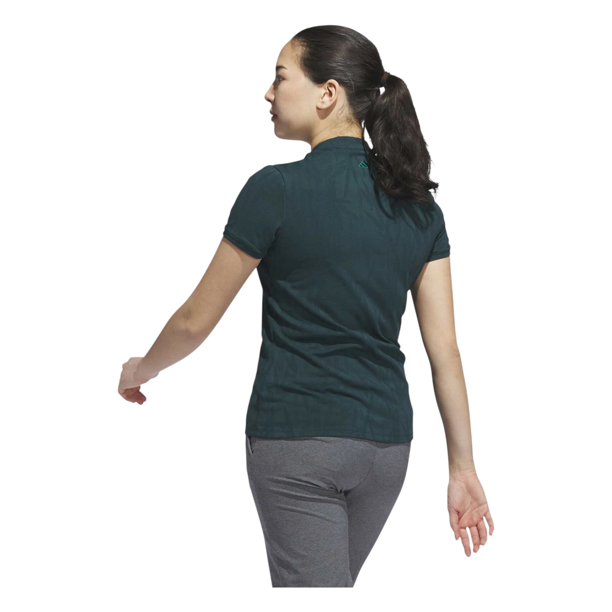 adidas Ladies Go-To Jacquard Short Sleeve Golf Polo Shirt JN8415