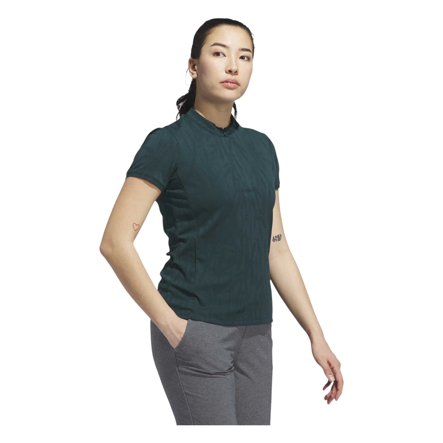 adidas Ladies Go-To Jacquard Short Sleeve Golf Polo Shirt JN8415
