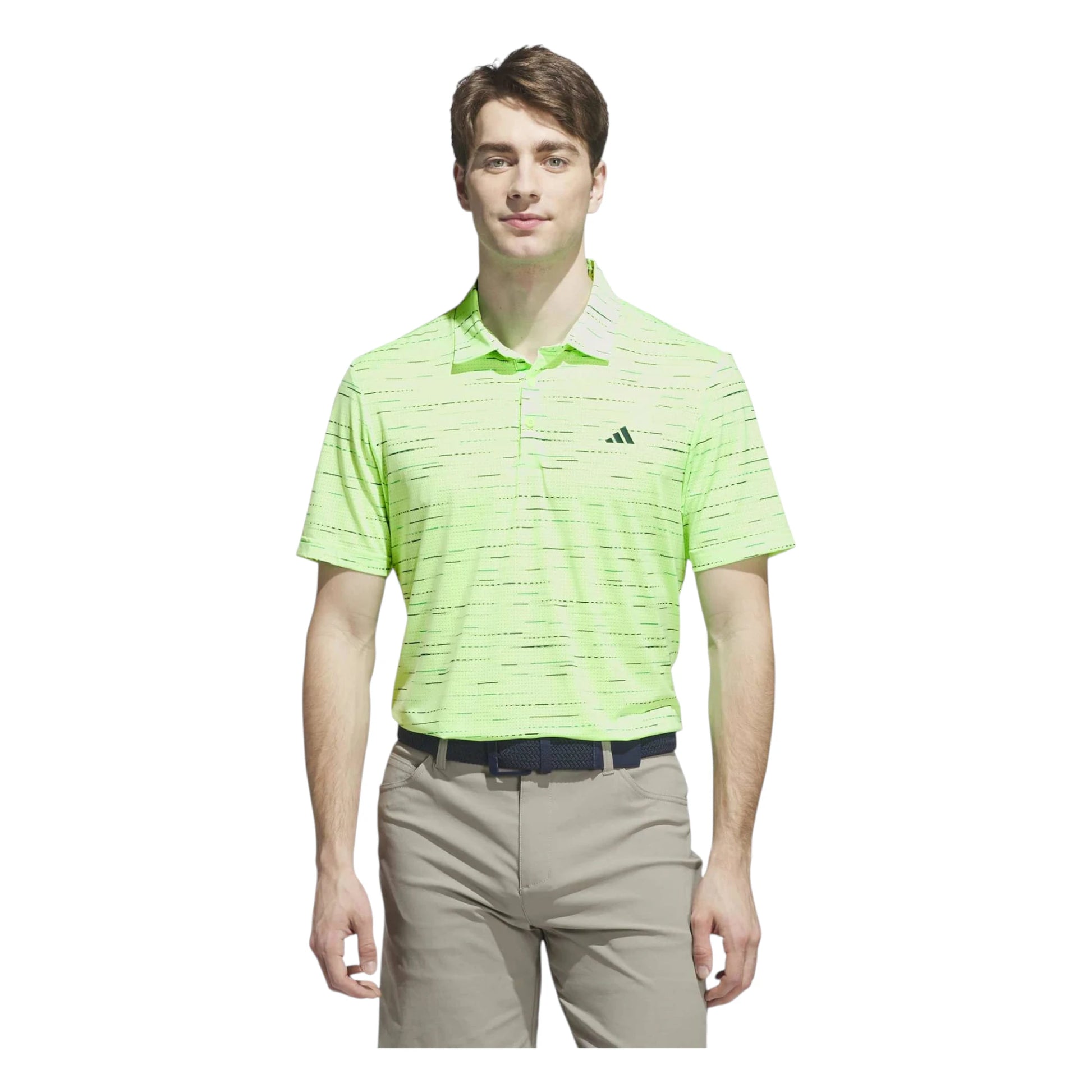 adidas Ultimate365 Mesh Stripe Print Golf Polo Shirt KA7907