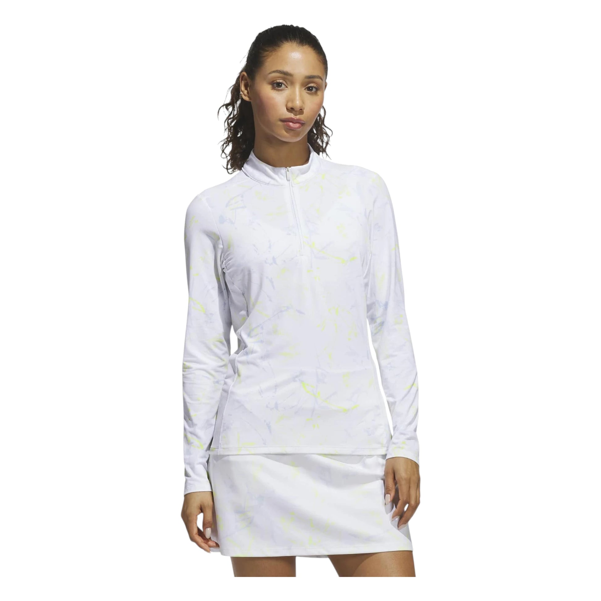 adidas Ladies Ultimate365 AOP 1/4 Zip Golf Mid Layer KG6715
