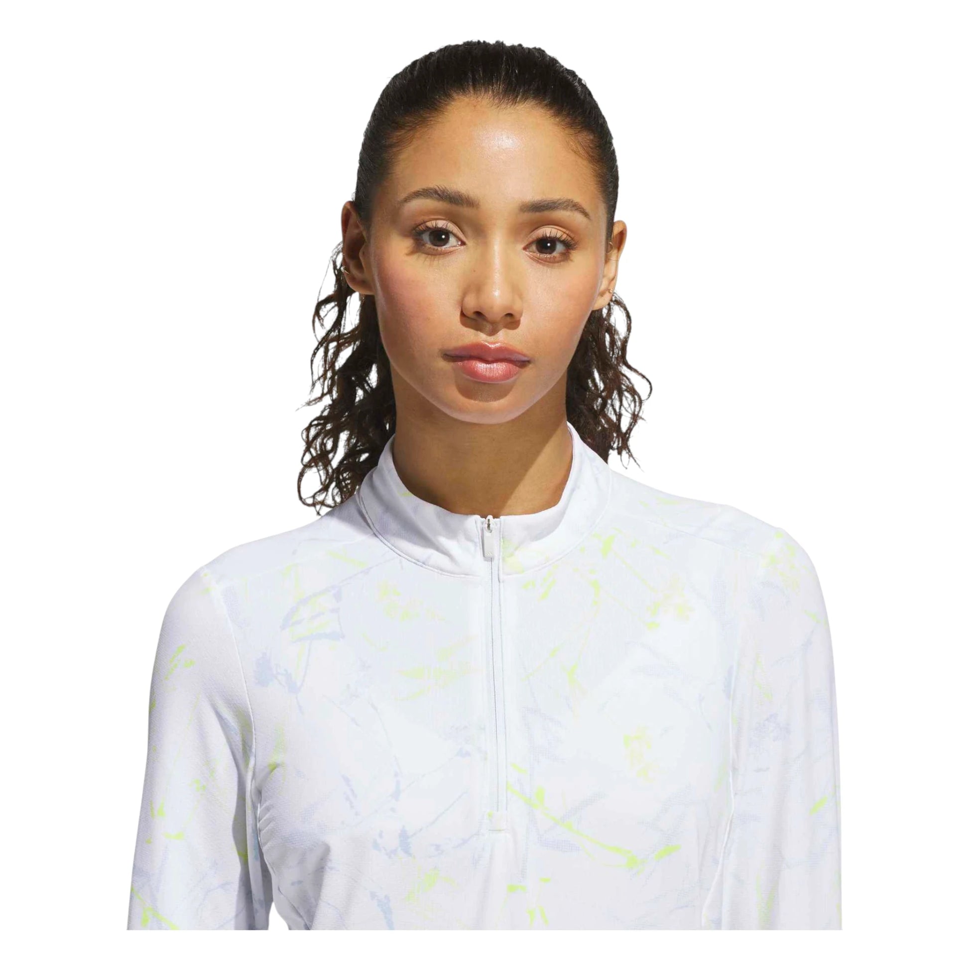 adidas Ladies Ultimate365 AOP 1/4 Zip Golf Mid Layer KG6715