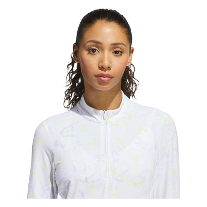 adidas Ladies Ultimate365 AOP 1/4 Zip Golf Mid Layer KG6715