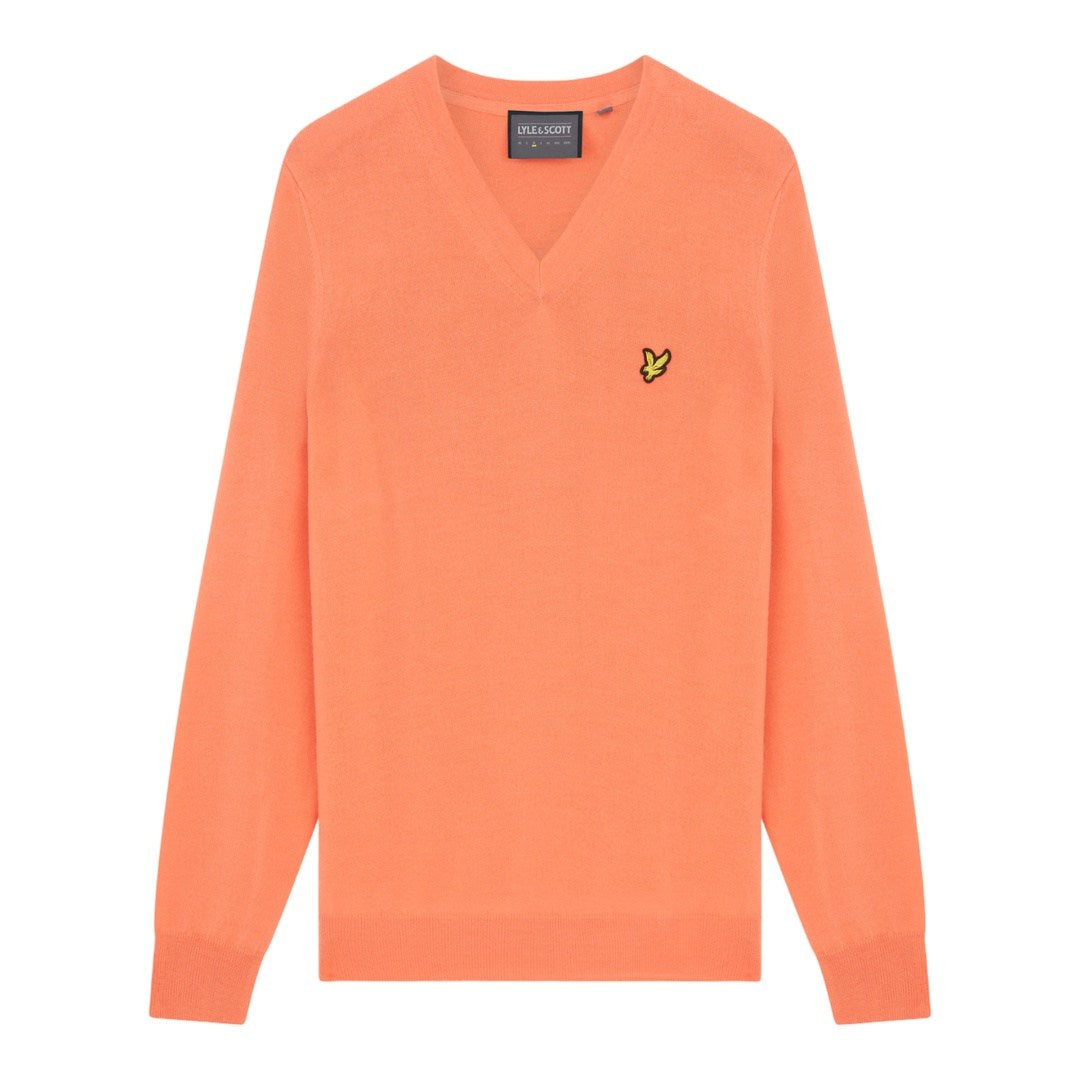 Lyle & Scott V Neck Golf Mid Layer KN1040G | Orange – Clarkes Golf