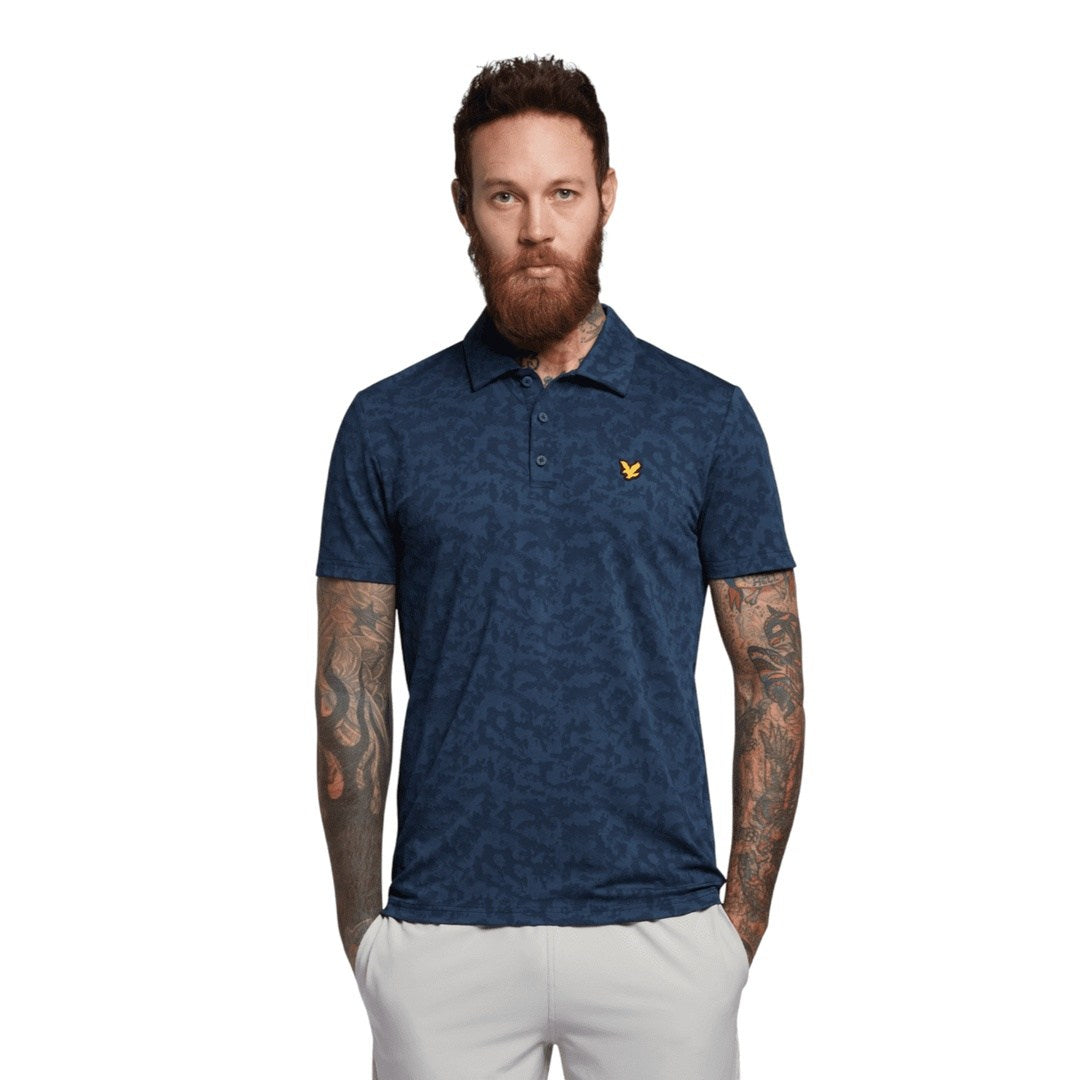 Lyle & Scott Seafoam Jacquard Golf Polo Shirt SP1863G