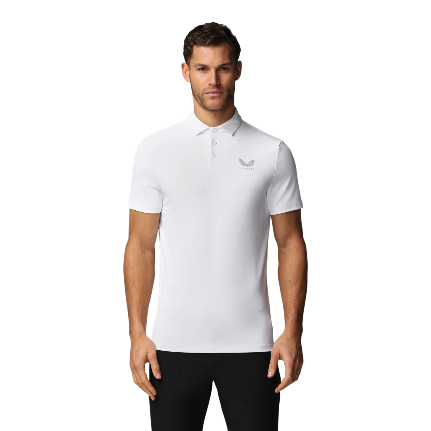 Castore Essential Golf Polo Shirt White - Clarkes Golf