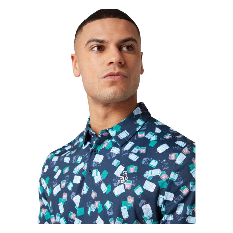 Original Penguin Pete’s Travel Tag Caddy Golf Polo Shirt OGKSF014