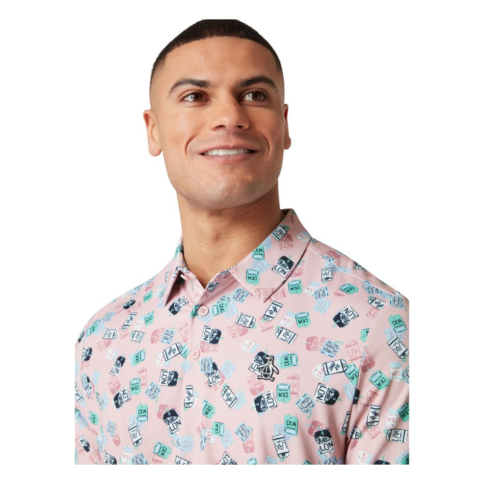 Original Penguin Pete’s Travel Tag Caddy Golf Polo Shirt OGKSF014