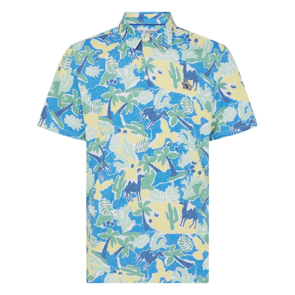 Original Penguin Ibiza Earl Print Golf Polo Shirt OGKSF021