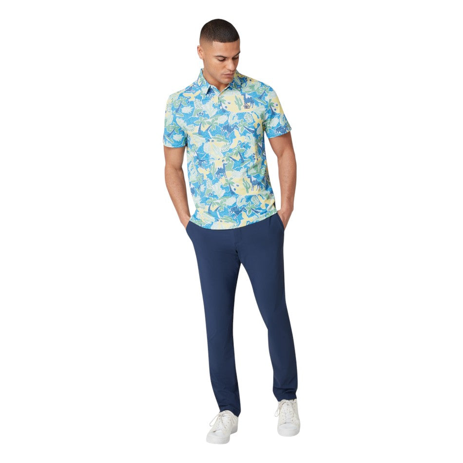Original Penguin Ibiza Earl Print Golf Polo Shirt OGKSF021