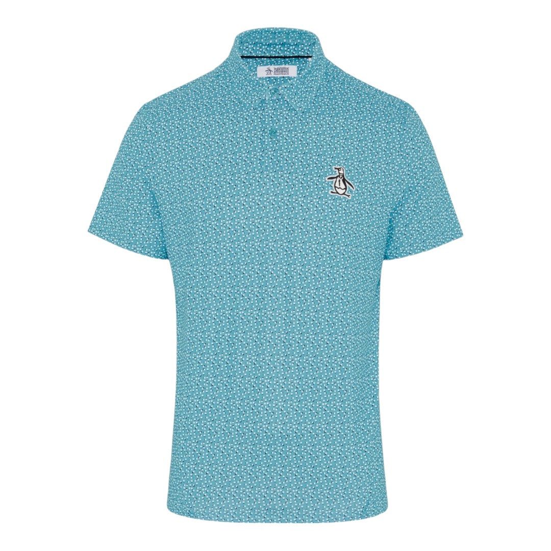 Original Penguin All Over Ball Print Golf Polo Shirt OGKSE021