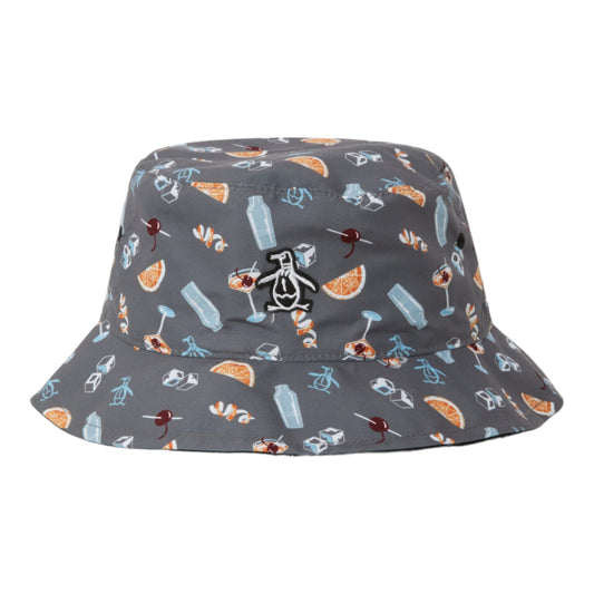 Original Penguin Party Print Reversible Golf Bucket Hat OGAFD004
