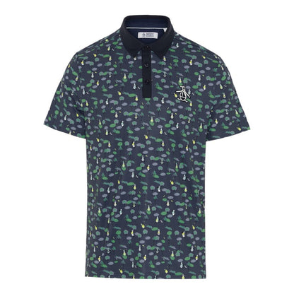 Original Penguin Pete N The Course Print Golf Polo Shirt OGKSE007