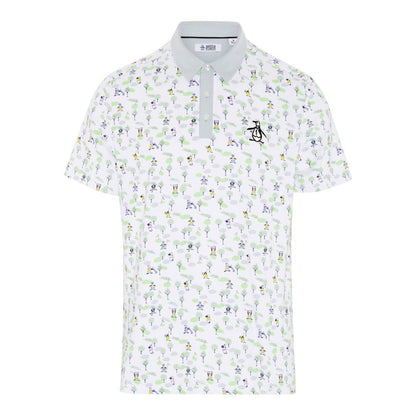 Original Penguin Pete N The Course Print Golf Polo Shirt OGKSE007