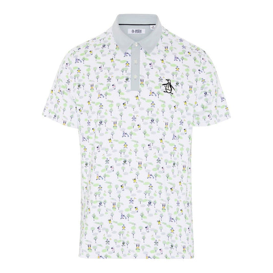 Original Penguin Pete N The Course Print Golf Polo Shirt OGKSE007