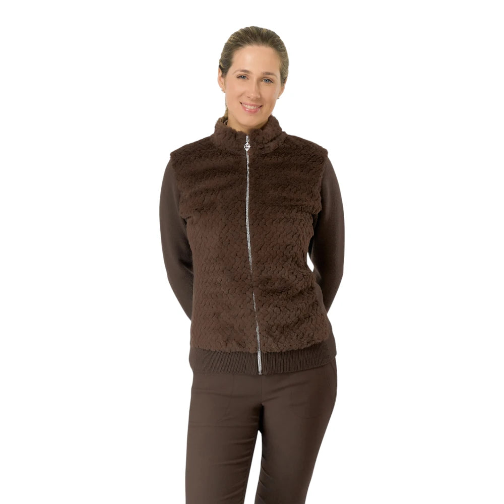 Pure Golf Ladies Faux Fur Golf Cardigan PG-68508