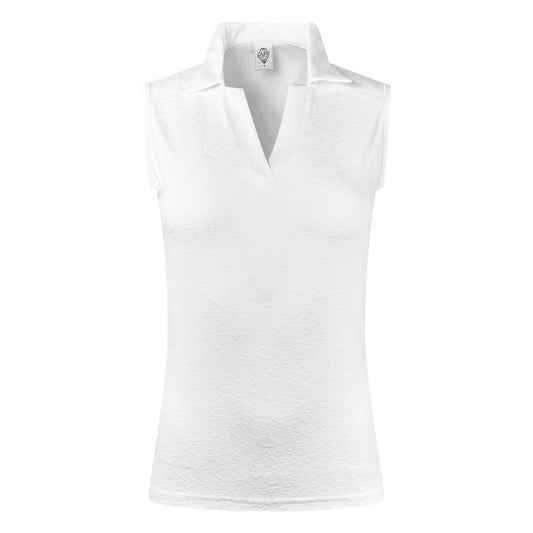 Pure Golf Ladies Christy Jacquard Sleeveless Golf Polo Shirt PG-95066