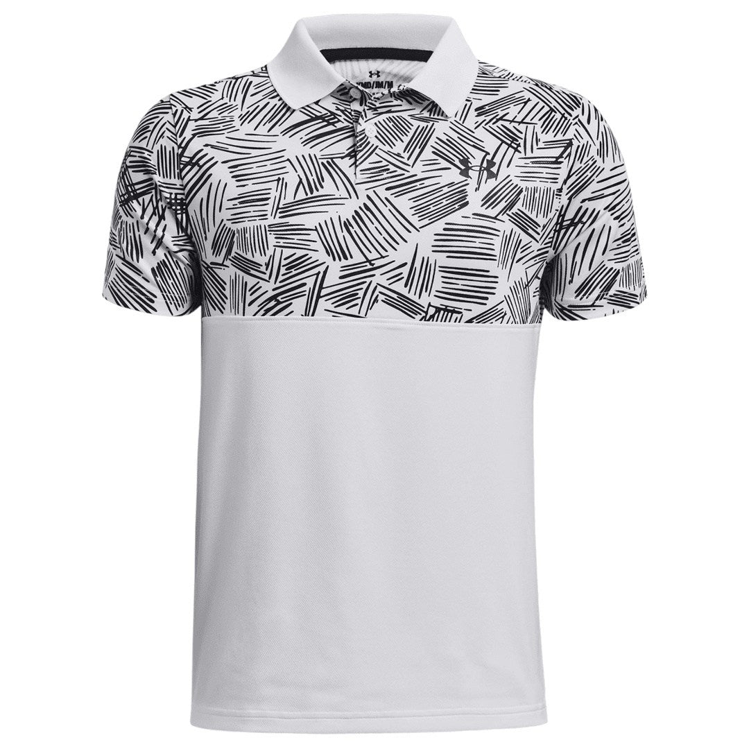 Junior Under Armour Performance Palm Sketch Golf Polo Shirt 1377350