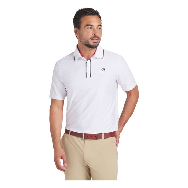 Puma X AP Tipped Jacquard Golf Polo Shirt 630179 White Glow