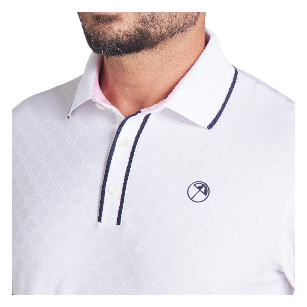 Puma X AP Tipped Jacquard Golf Polo Shirt 630179 White Glow