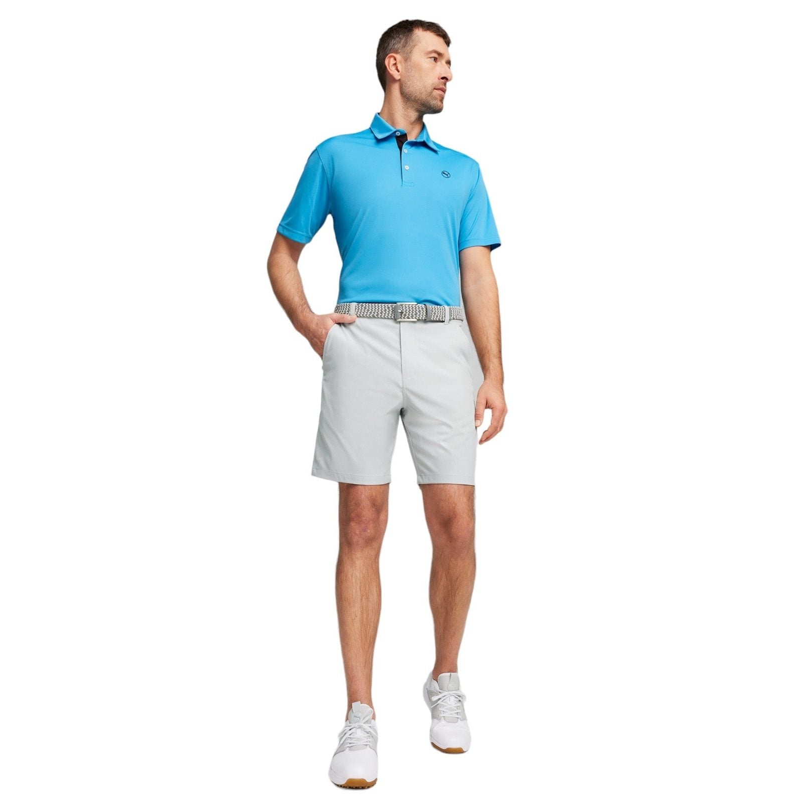 Puma Pure Solid Golf Polo Shirt 625107 | Aqua Blue 06 – Clarkes Golf