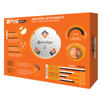TaylorMade 2026 TP5 Pix 3.0 Golf Balls | White