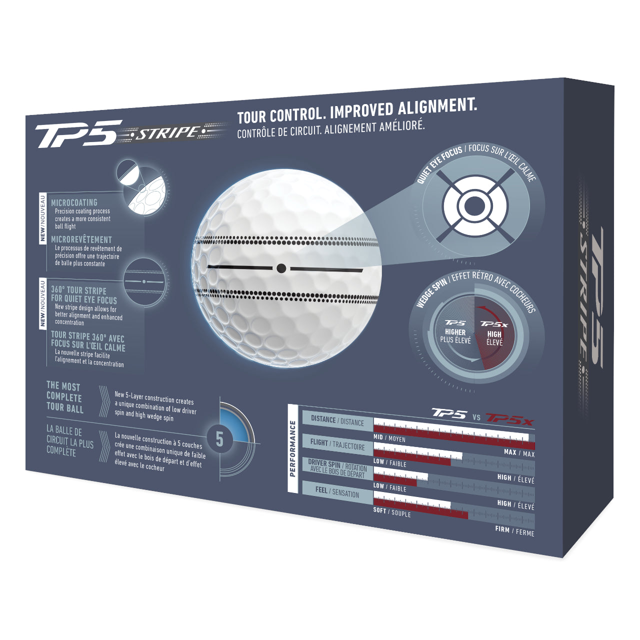 TaylorMade 2026 TP5 Stripe Golf Balls | White