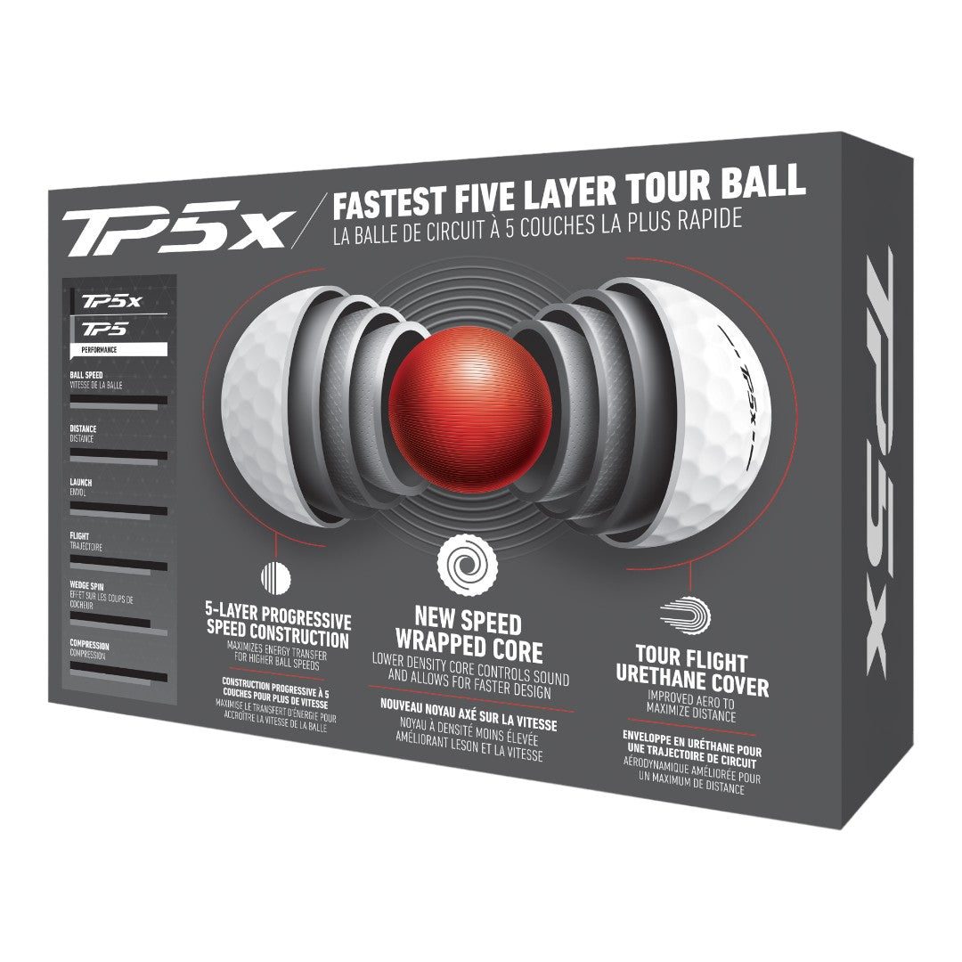 TaylorMade TP5x Golf Balls | White