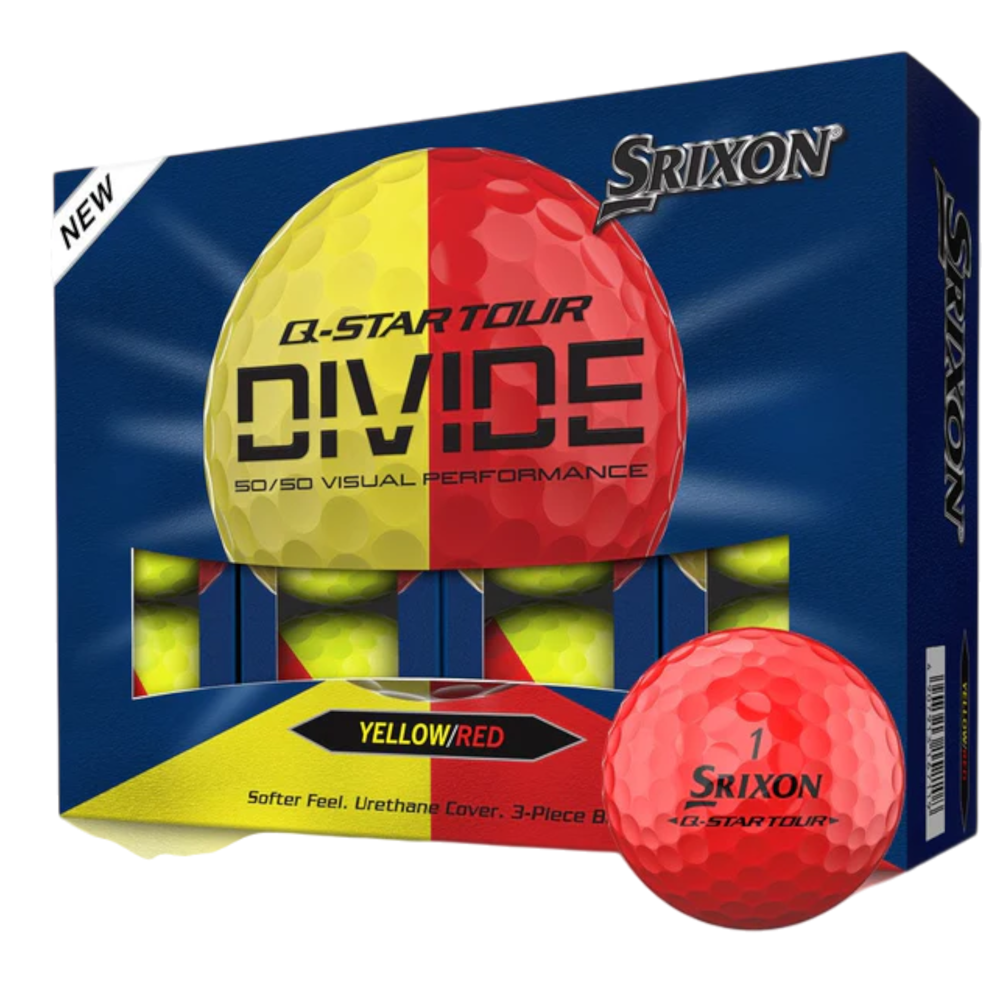 Srixon 2026 Q-Star Tour Divide Golf Balls | Yellow/Red