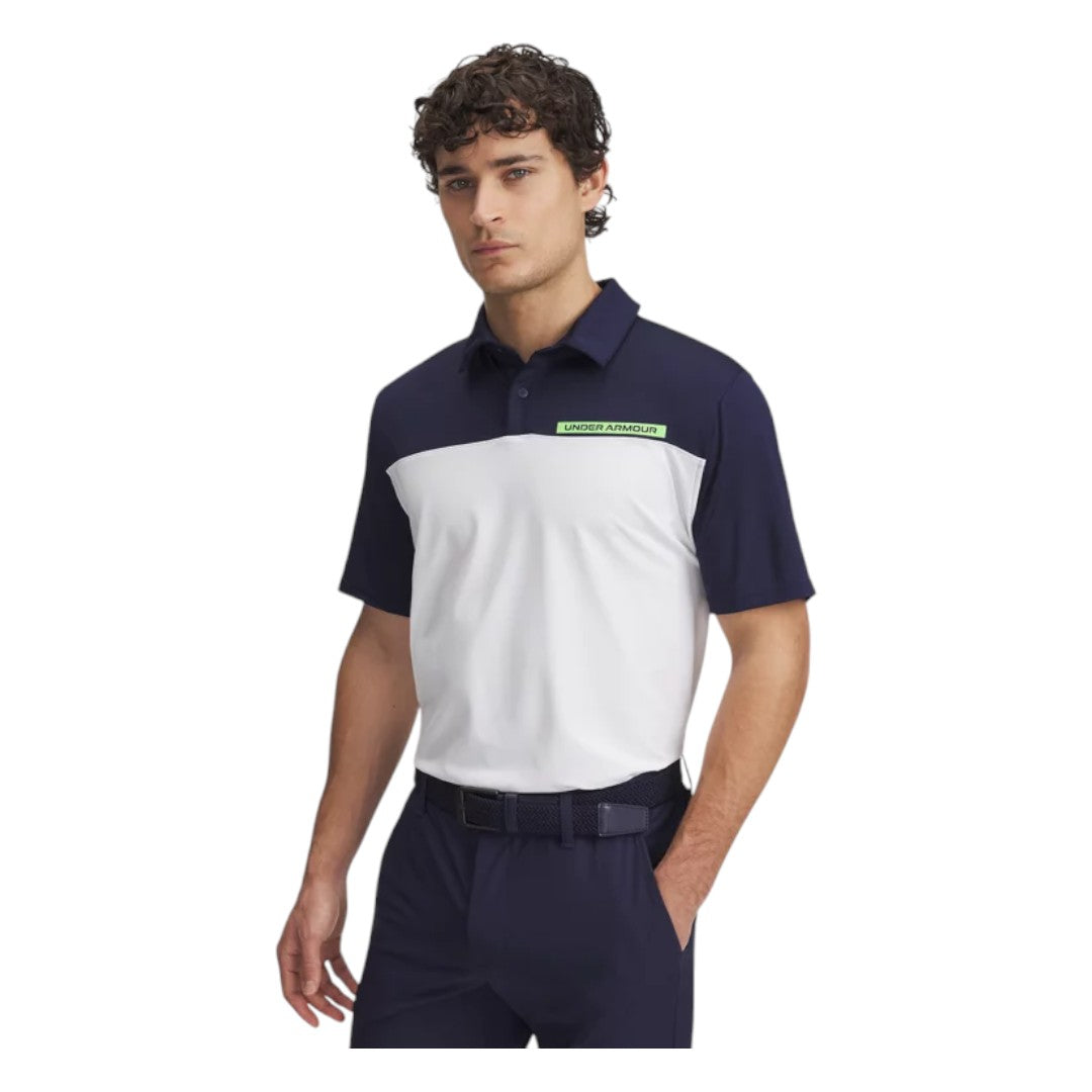 Under Armour Tee To Green Colour Block Golf Polo Shirt 1383139
