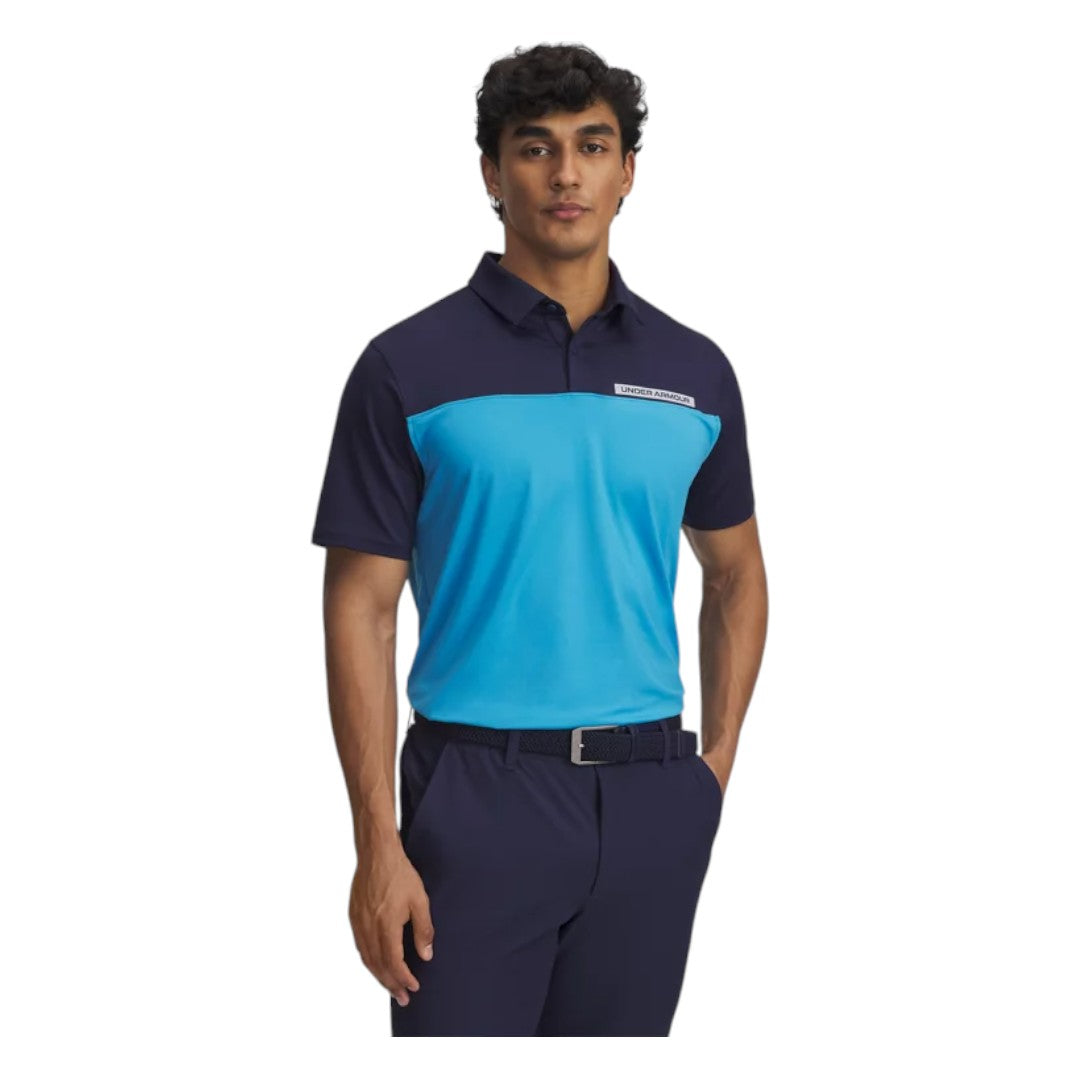 Under Armour Tee To Green Colour Block Golf Polo Shirt 1383139