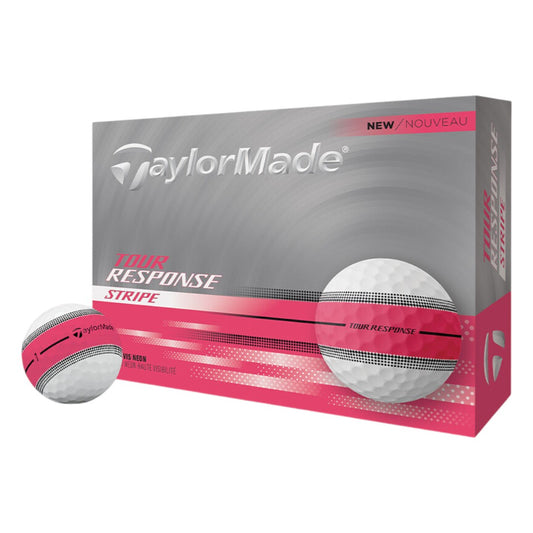 Taylormade 2025 Tour Response Stripe Golf Balls | Neon Pink
