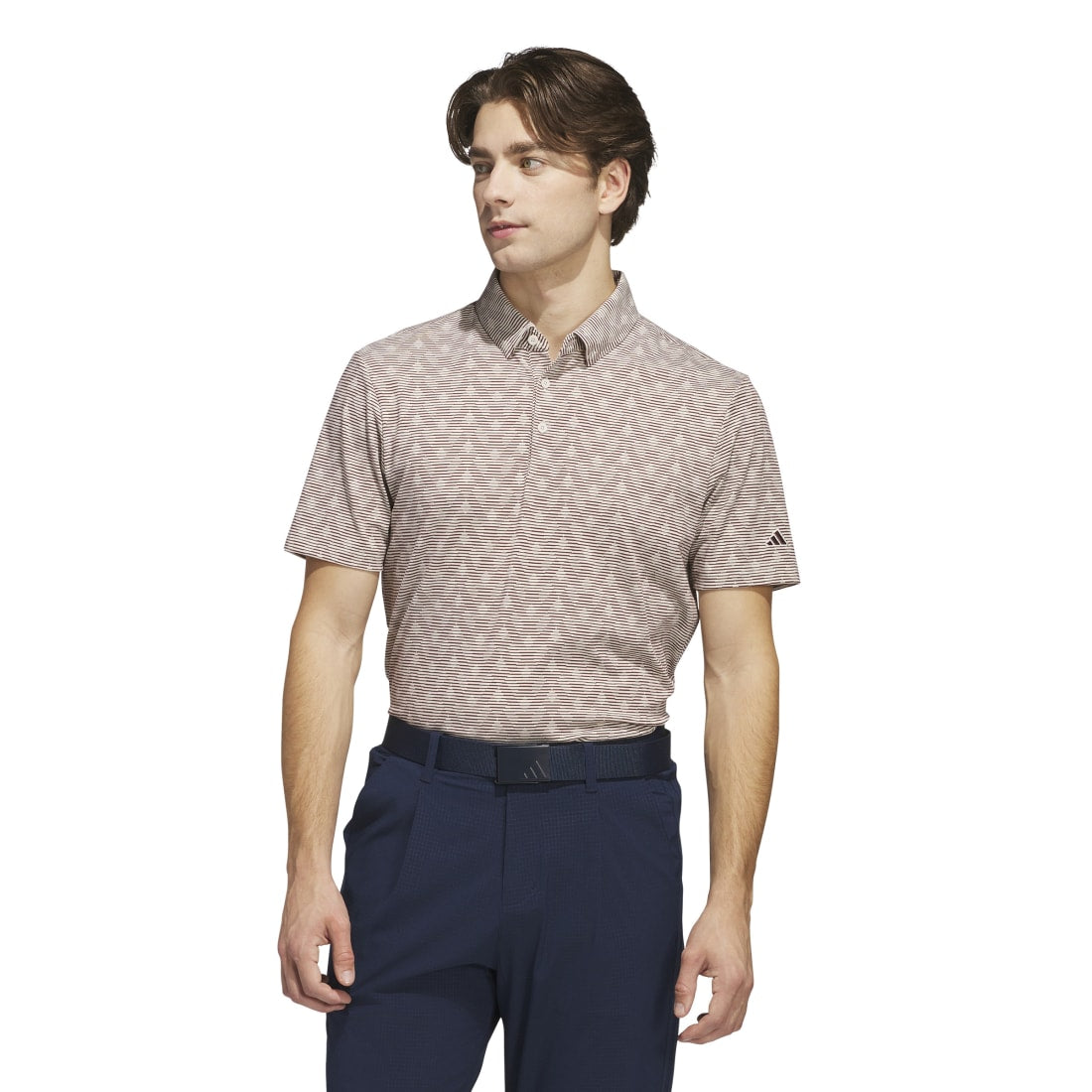 adidas Go-To Printed Stripe Golf Polo Shirt JF4931