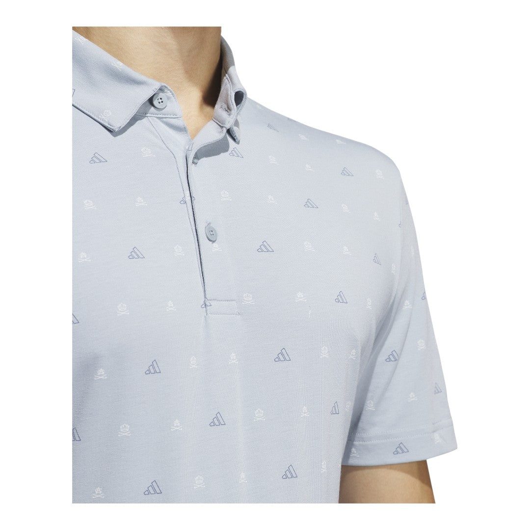 adidas Golf Go-To Mini-Crest Print Golf Polo Shirt IS7332