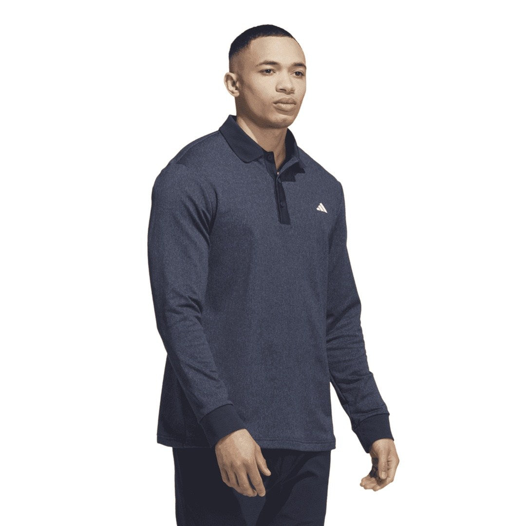 adidas Long Sleeve Heather Golf Polo Shirt HZ0426