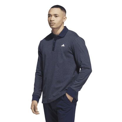 adidas Long Sleeve Heather Golf Polo Shirt HZ0426