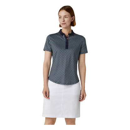 Callaway Ladies Mini Geo Floral SS Golf Polo Shirt CGKFF0J3