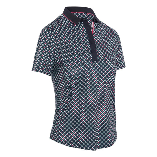 Callaway Ladies Mini Geo Floral SS Golf Polo Shirt CGKFF0J3