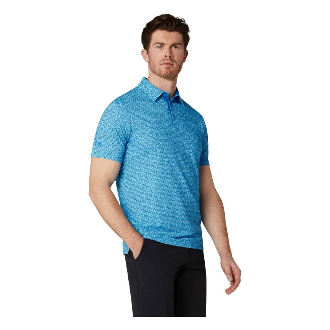 Callaway Tile Gingham Print Golf Polo Shirt CGKSG064