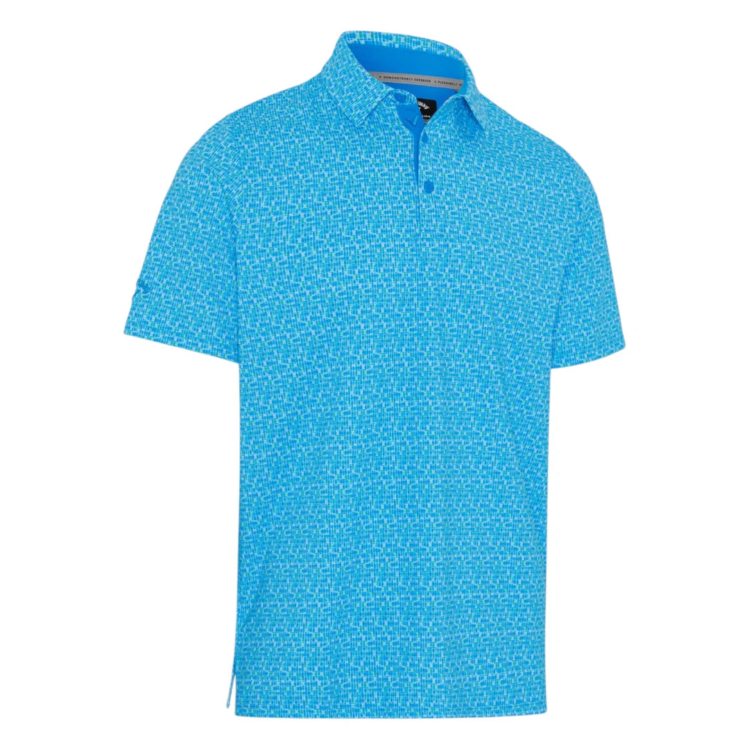 Callaway Tile Gingham Print Golf Polo Shirt CGKSG064