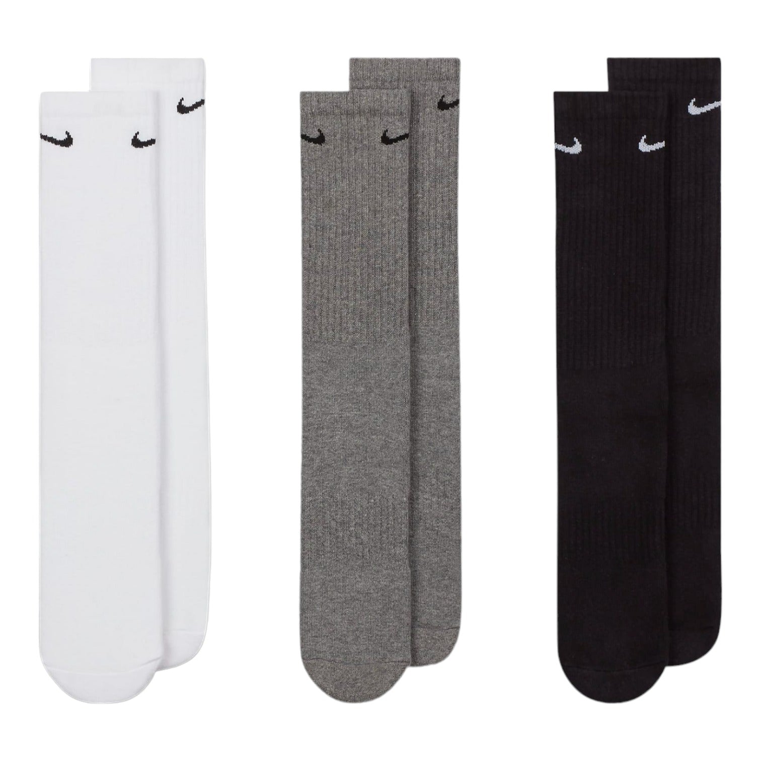 Nike Everyday Cushioned Training Crew 3-Pack Golf Socks SX7664