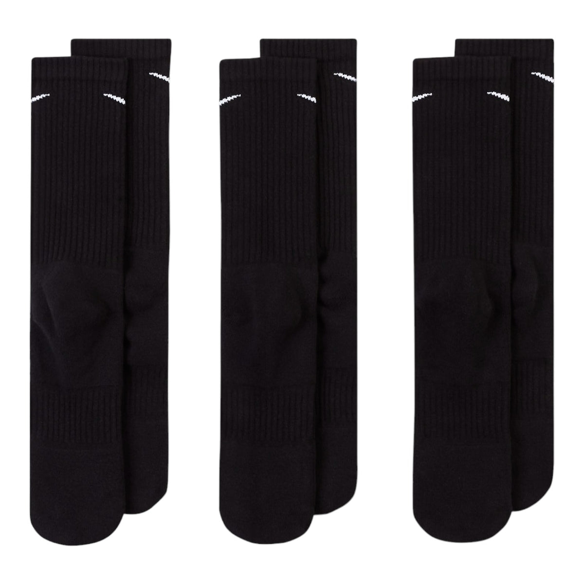 Nike Everyday Cushioned Training Crew Golf Socks SX7664 | Black ...