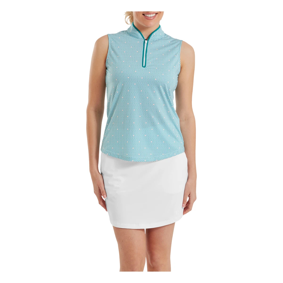 FootJoy Ladies Zip Tank Print Golf Polo Shirt 39364