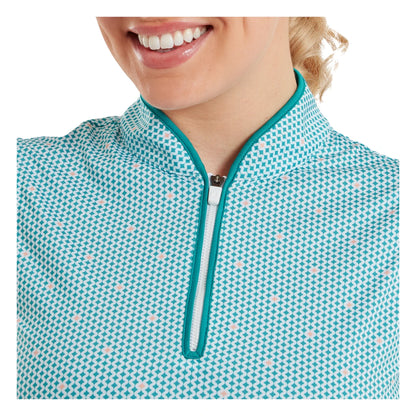 FootJoy Ladies Zip Tank Print Golf Polo Shirt 39364